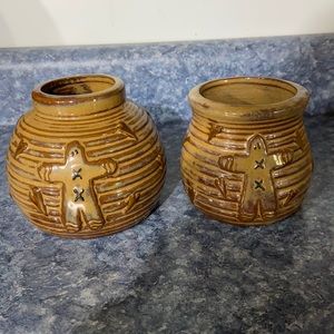 2 piece gingerbread man jar, decor set